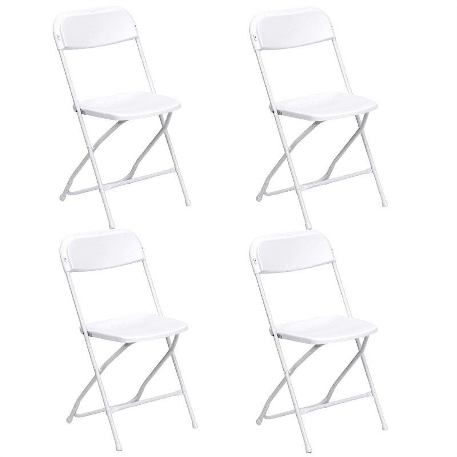 Sweetcrispy 4-Pack Sturdy Metal & Plastic Folding Chairs, Hold Up to 330 Pounds - White