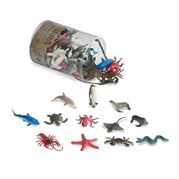 Terra by Battat - Sea Animals - Assorted Miniature Sea Animals, Fish Toys, & Cake Toppers For Kids 3+ (60 Pc)