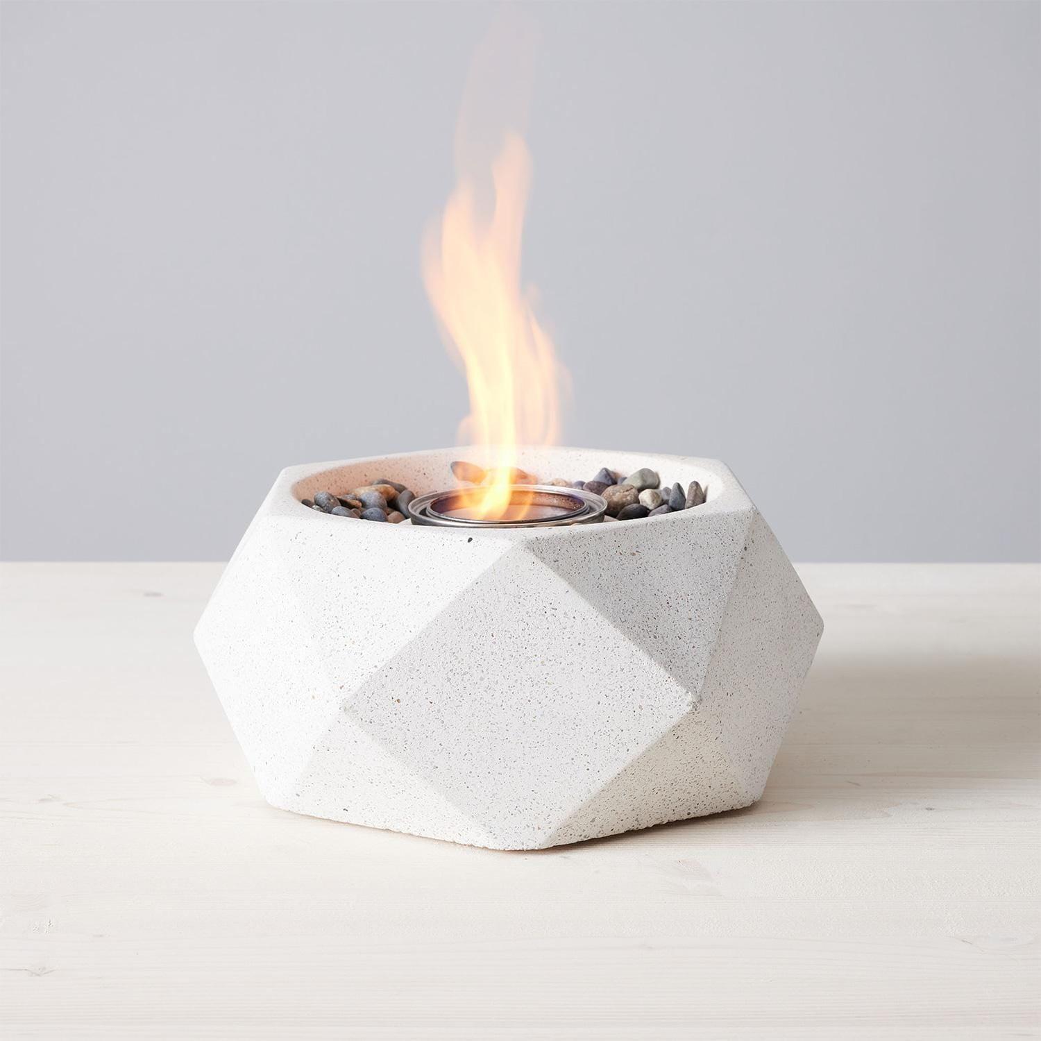 TerraFlame TerraFlame Geo Concrete Table Top Gel Fuel Fire Bowl - Indoor and Outdoor Use