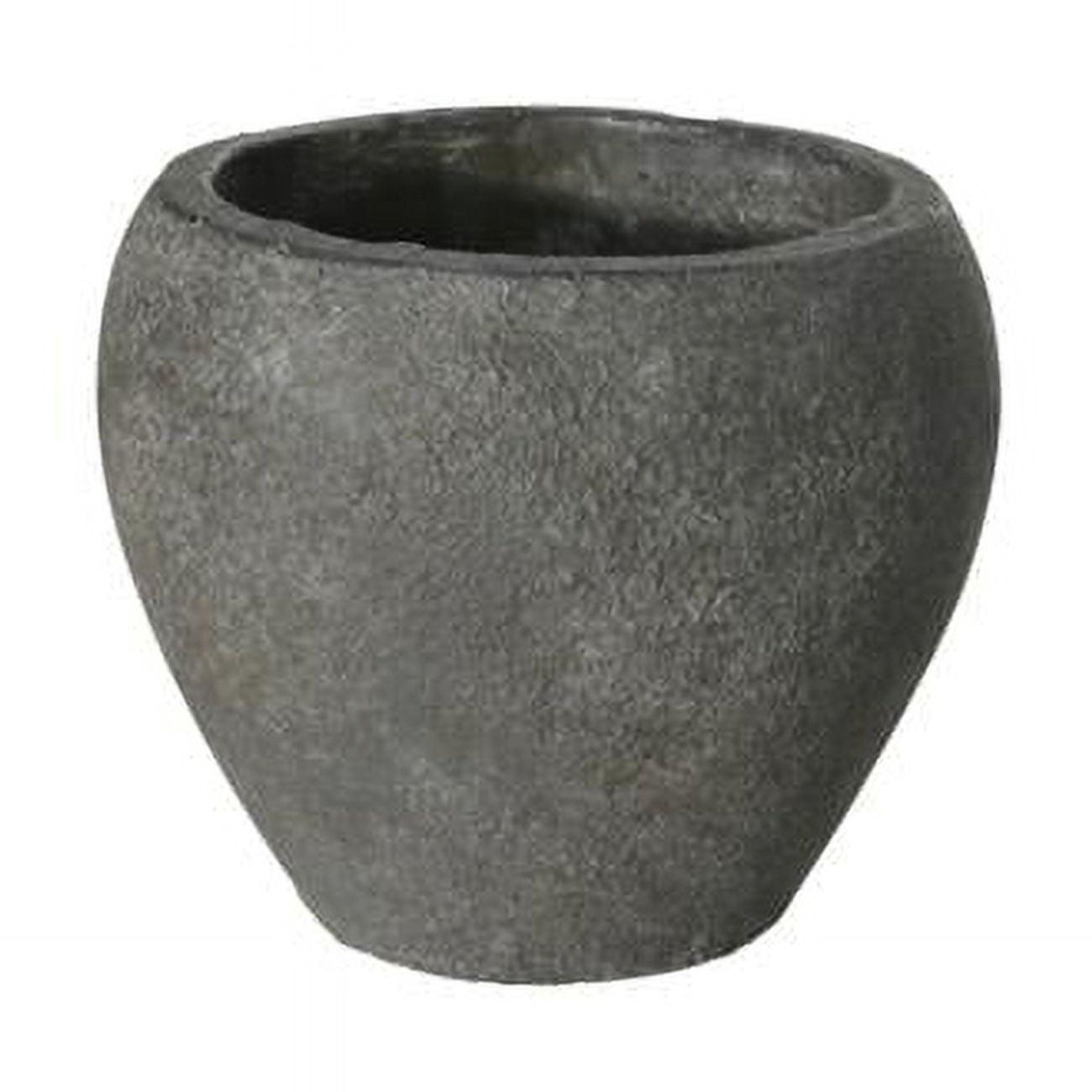 Urban Trends Collection 53846 Terracotta Low Round Pot with Tapered Bottom, Gray - Large