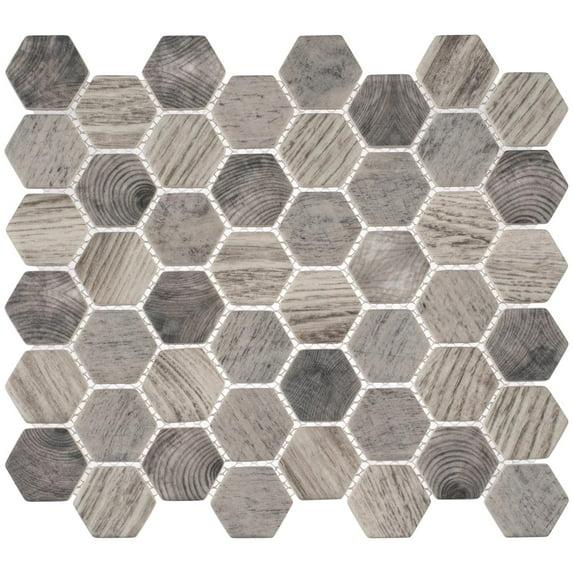 Andova Terrain 2'' Hex Glass Mosaic Kitchen Backsplash, Bathroom, Shower, Wall and Floor Tile