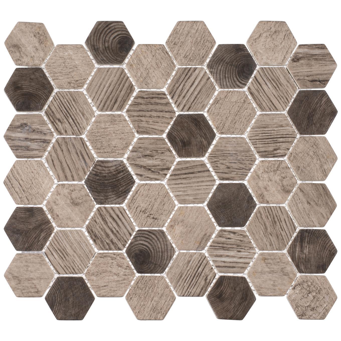 Terrain 2'' Hex Glass Mosaic Kitchen Backsplash, Bathroom, Shower, Wall and Floor Tile