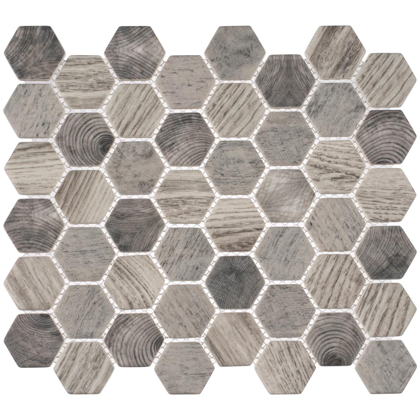 Terrain 2'' Hex Glass Mosaic Kitchen Backsplash, Bathroom, Shower, Wall and Floor Tile