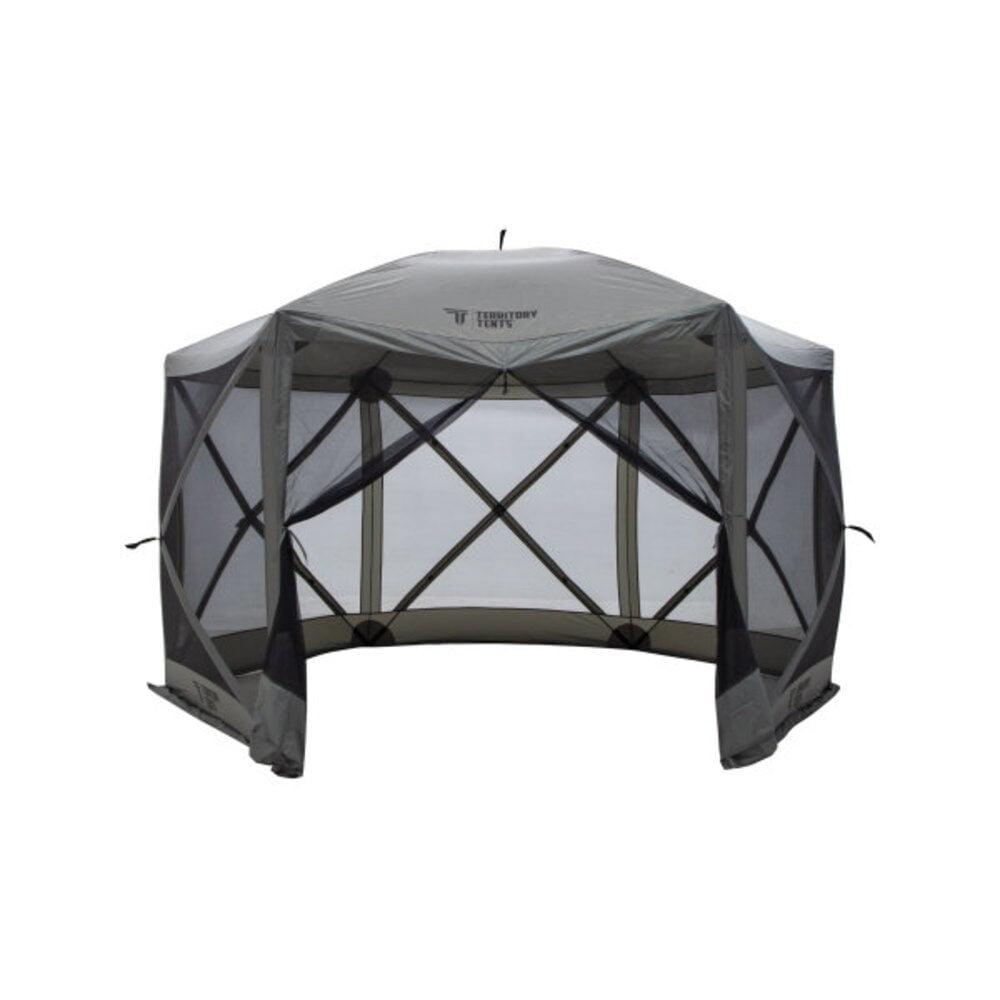 Slate Gray 6-Sided Portable Pop-Up Screen Tent