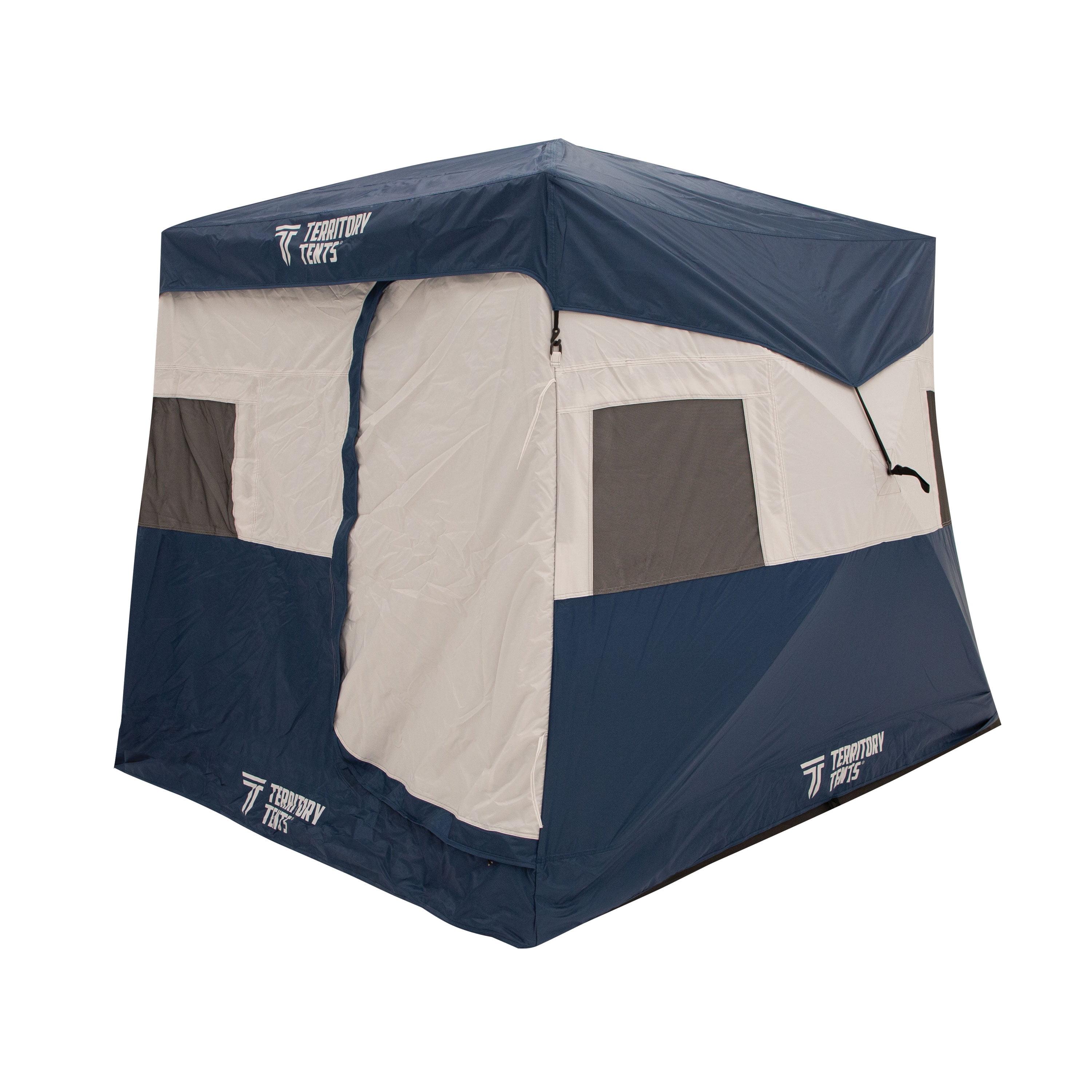 Territory Tents Jet Set 3 Hub Tent, Easy 90 Second Set-Up, Waterproof, UV Resistant, Ample Storage Options, 3-Person, Deep Blue, 78" x 94" x 94", CT301DB