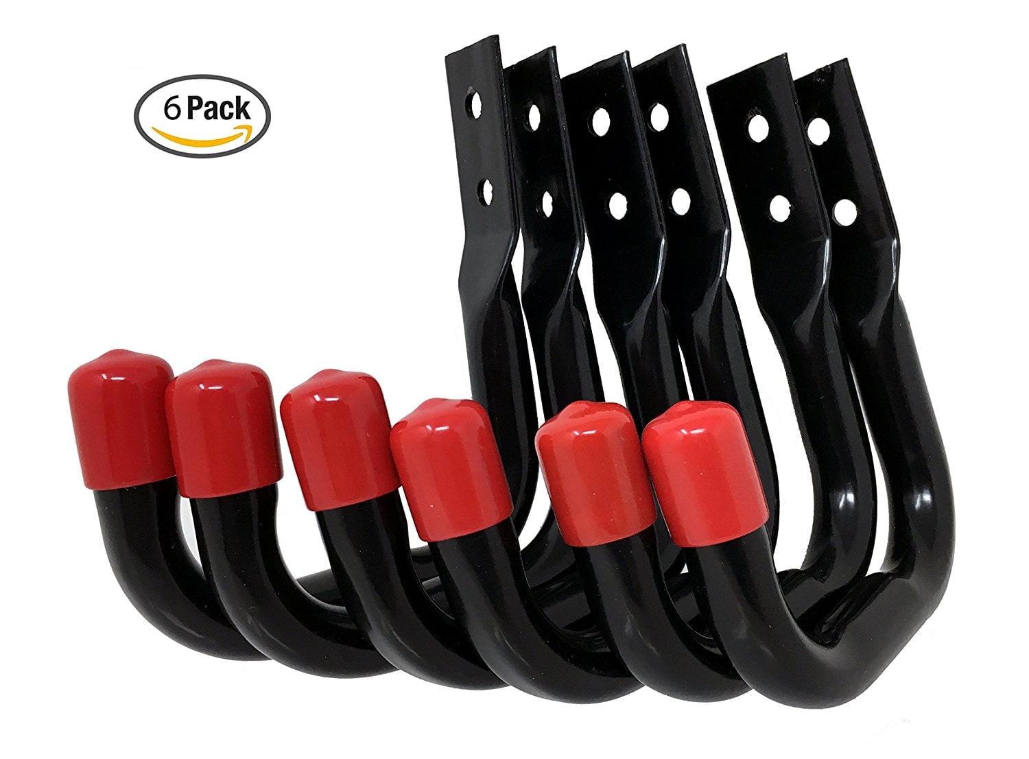 Tetra-Teknica UH03-6P Heavy Duty Garage Storage Utility Hooks, Color Black, 6 per Pack