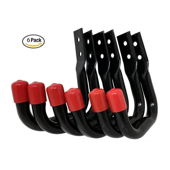 Tetra-Teknica UH03-6P Heavy Duty Garage Storage Utility Hooks, Color Black, 6 per Pack