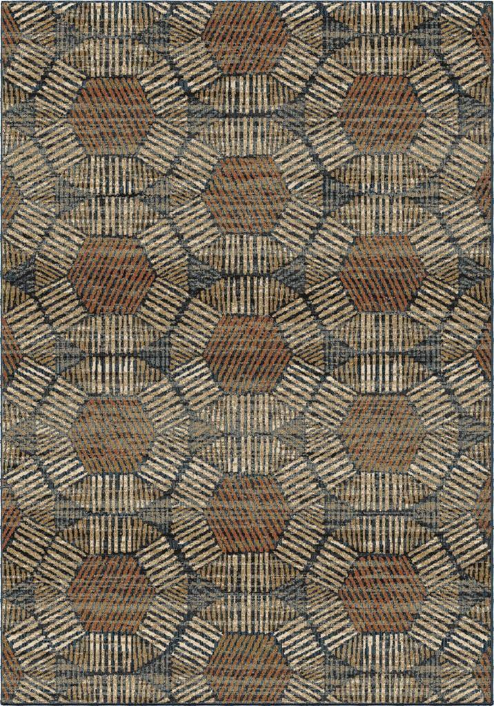 Adagio Blue Geometric Rectangular Area Rug