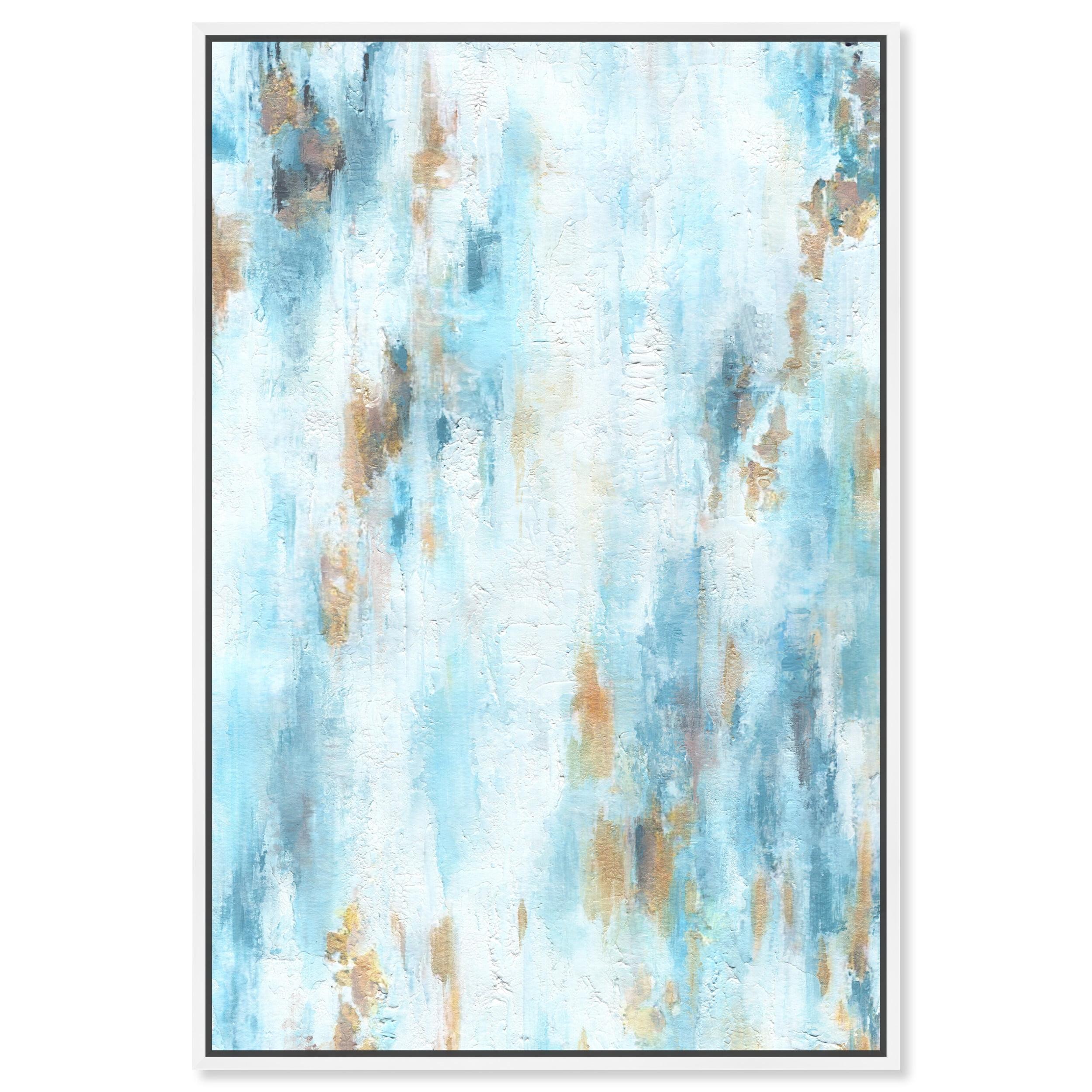 Art Remedy Art Remedy Textured Shades Framed Blue Abstract 1 Piece Canvas Wall Art 57567