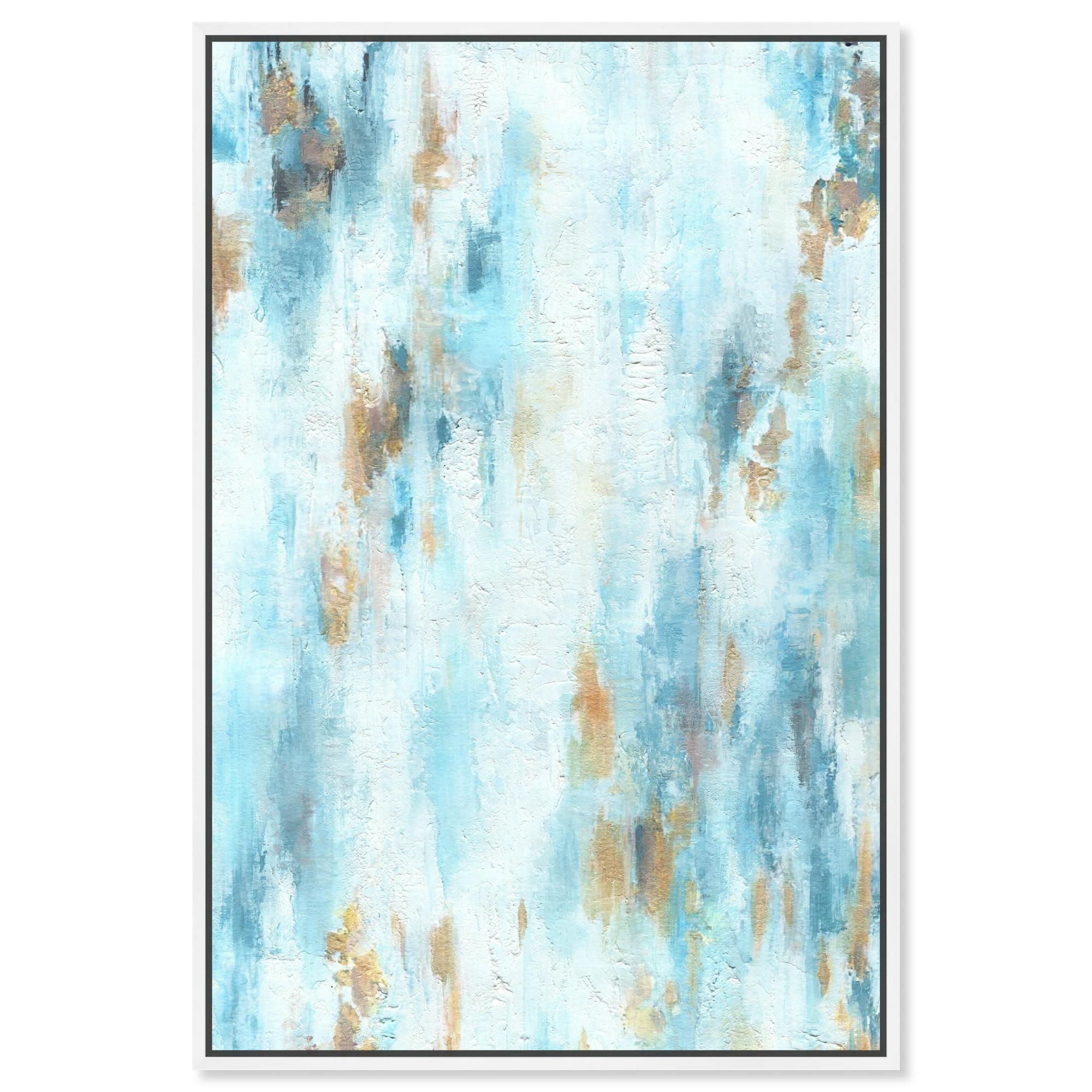 Art Remedy Art Remedy Textured Shades Framed Blue Abstract 1 Piece Canvas Wall Art 57567