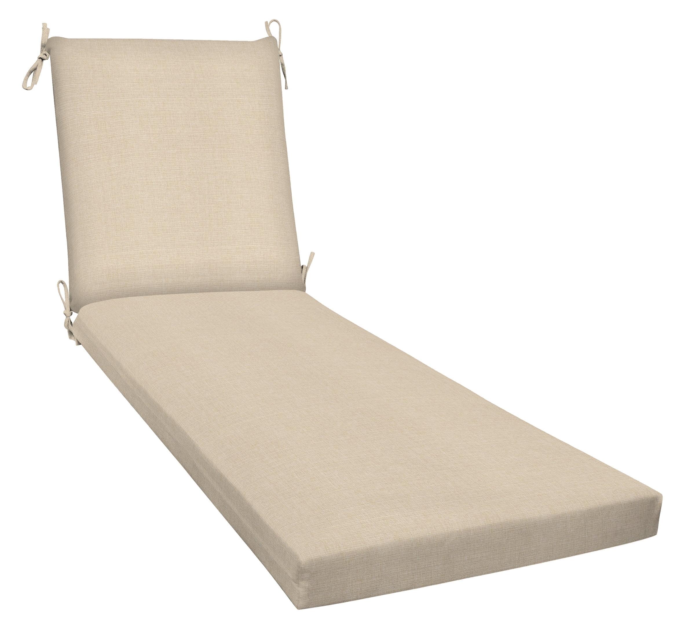 Textured Solid Almond Chaise Lounge Cushion