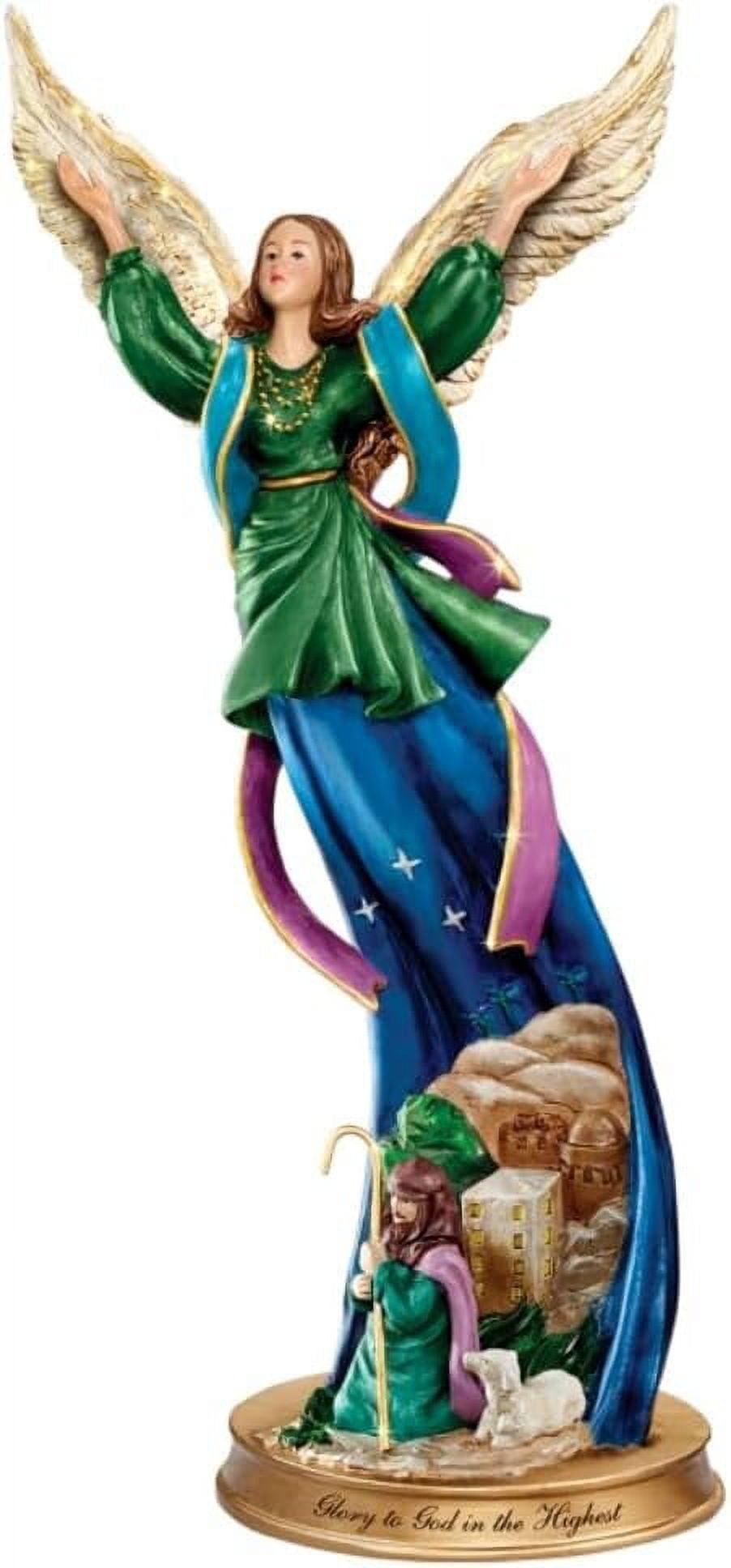 The Bradford Exchange Glory to God in The Highest Nativity Angel Figurine Issue #5 Hand-Sculpted 3D Artwork and Exquisite Hand-Painted Details Renaissance-Inspired Design by T-Kinkade 6-inches