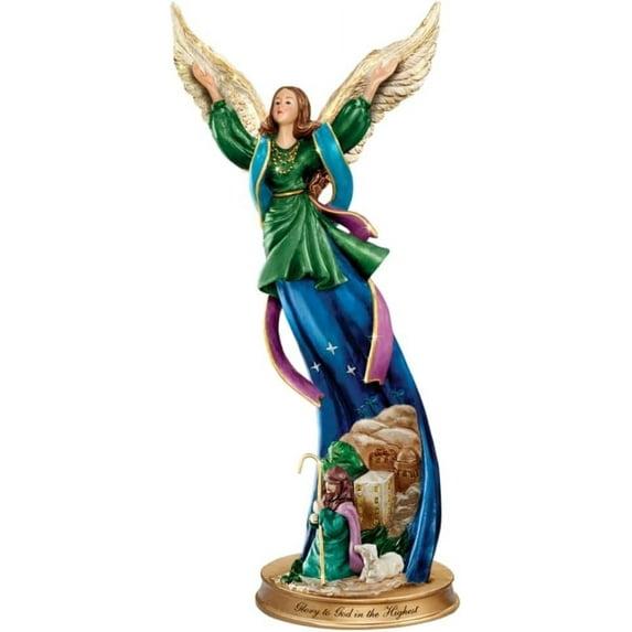 The Bradford Exchange Glory to God in The Highest Nativity Angel Figurine Issue #5 Hand-Sculpted 3D Artwork and Exquisite Hand-Painted Details Renaissance-Inspired Design by T-Kinkade 6-inches