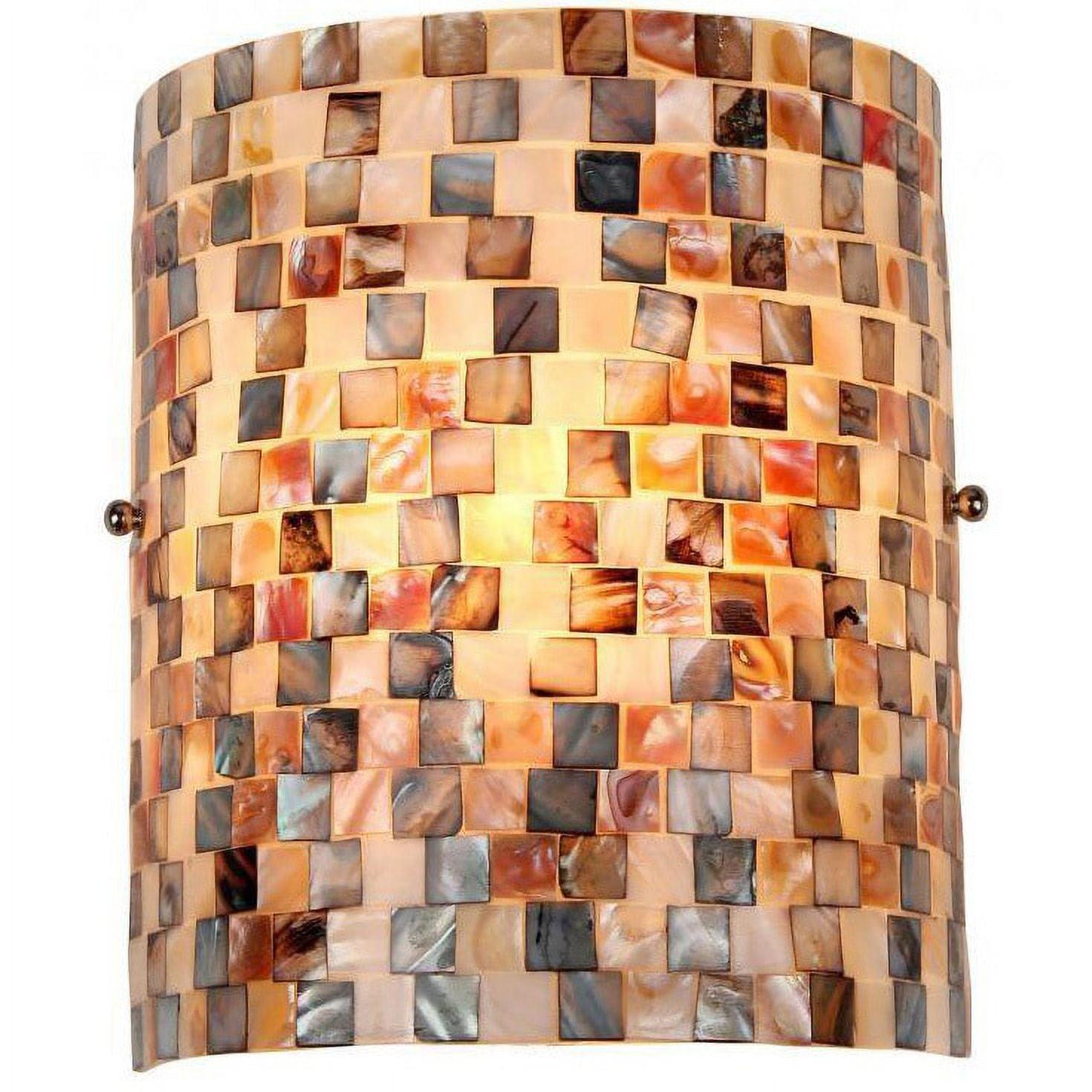 The Curated Nomad  Del Paso Sea Shell Mosaic and Glass 1-light Wall Sconce
