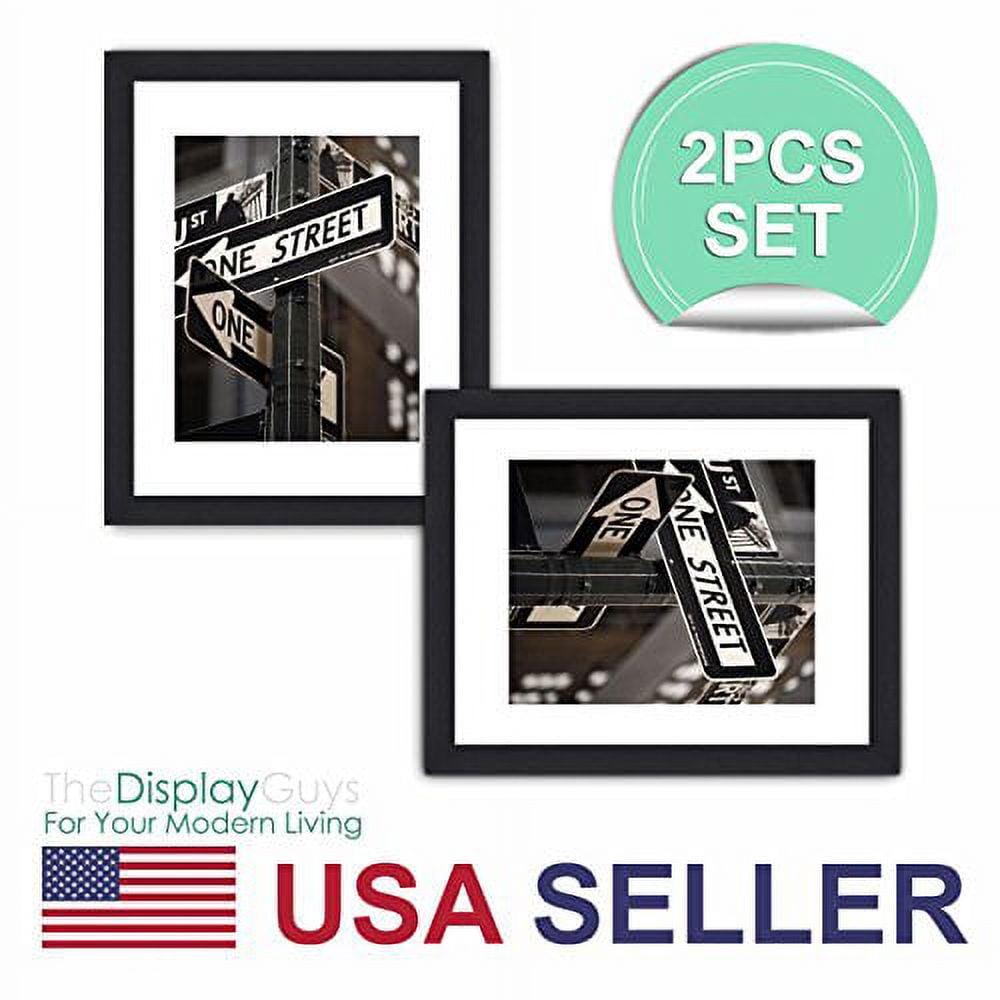 16x20 Black Wooden Wall Mount Poster Frame Set with Tempered Glass