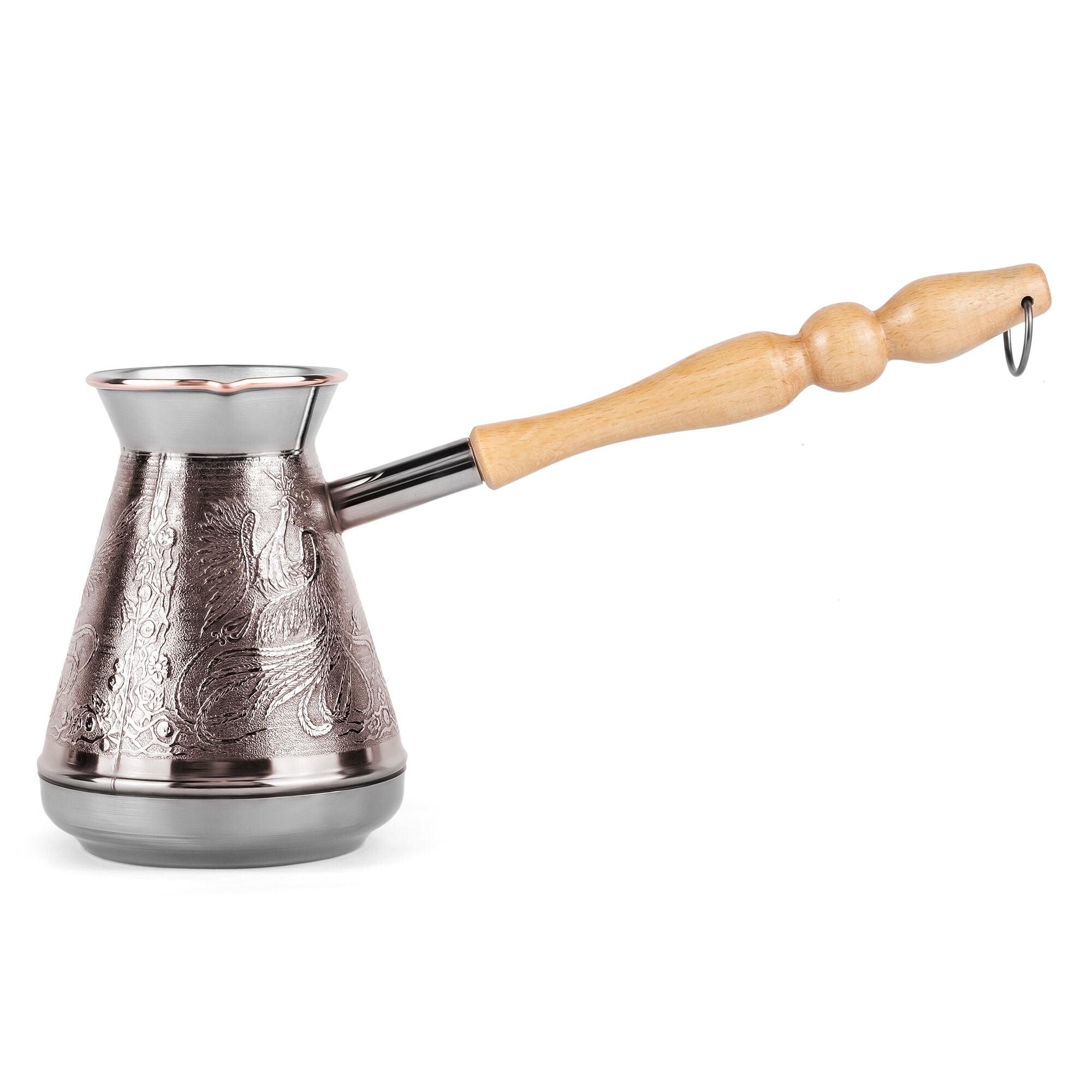 Firebird Copper Turkish Coffee Pot with Wooden Handle