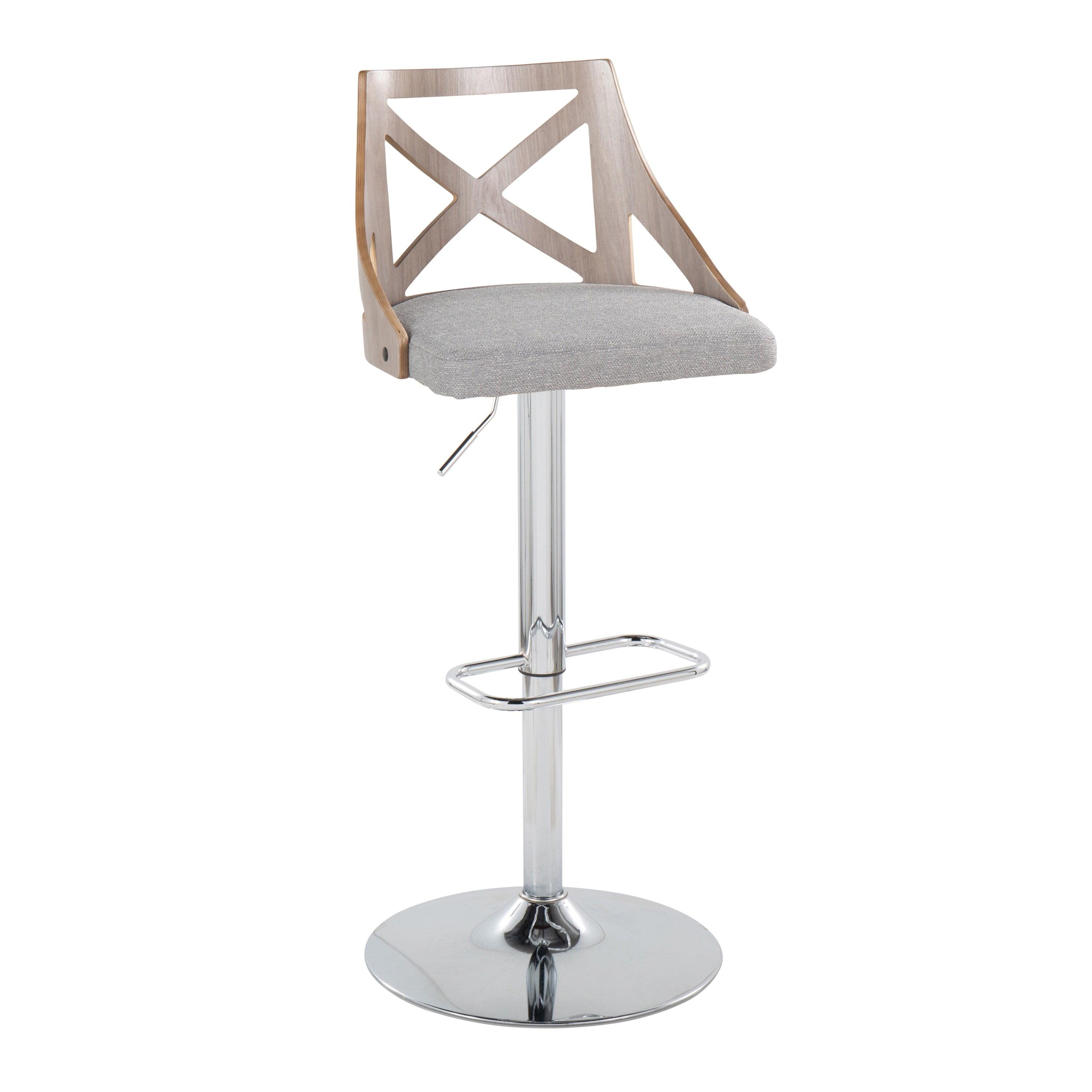 Swivel Upholstered Adjustable Height Counter Stool with Metal Frame