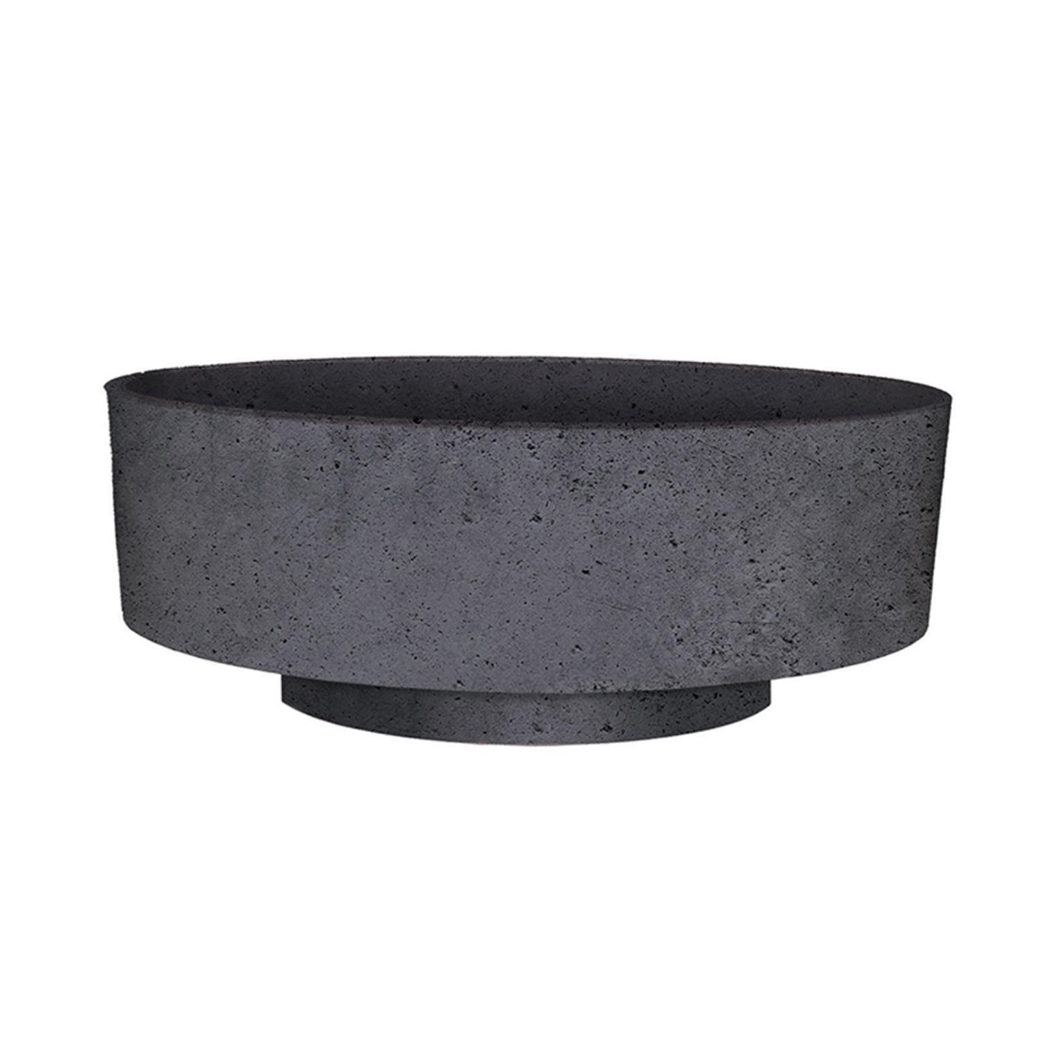 8-Inch Round Gray Faux Concrete Succulent Planter Pot