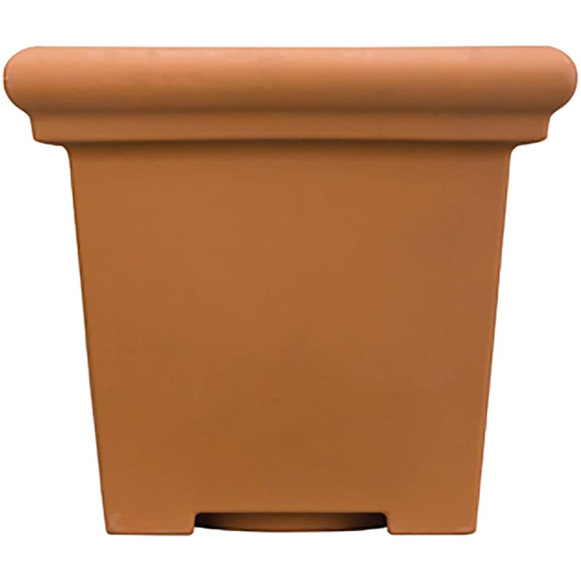 The HC Companies Terrazzo Plastic Square Planter, Terracotta, 20in