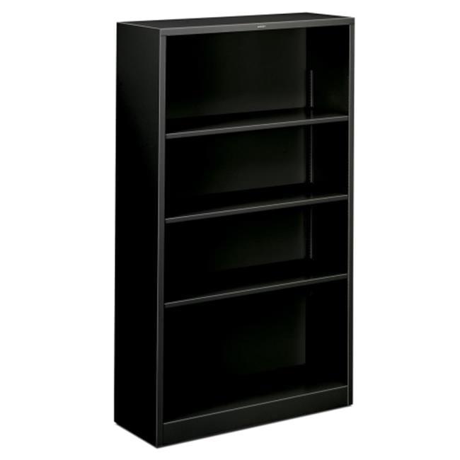 Brigade Adjustable Black Metal 4-Shelf Bookcase 34.5" W