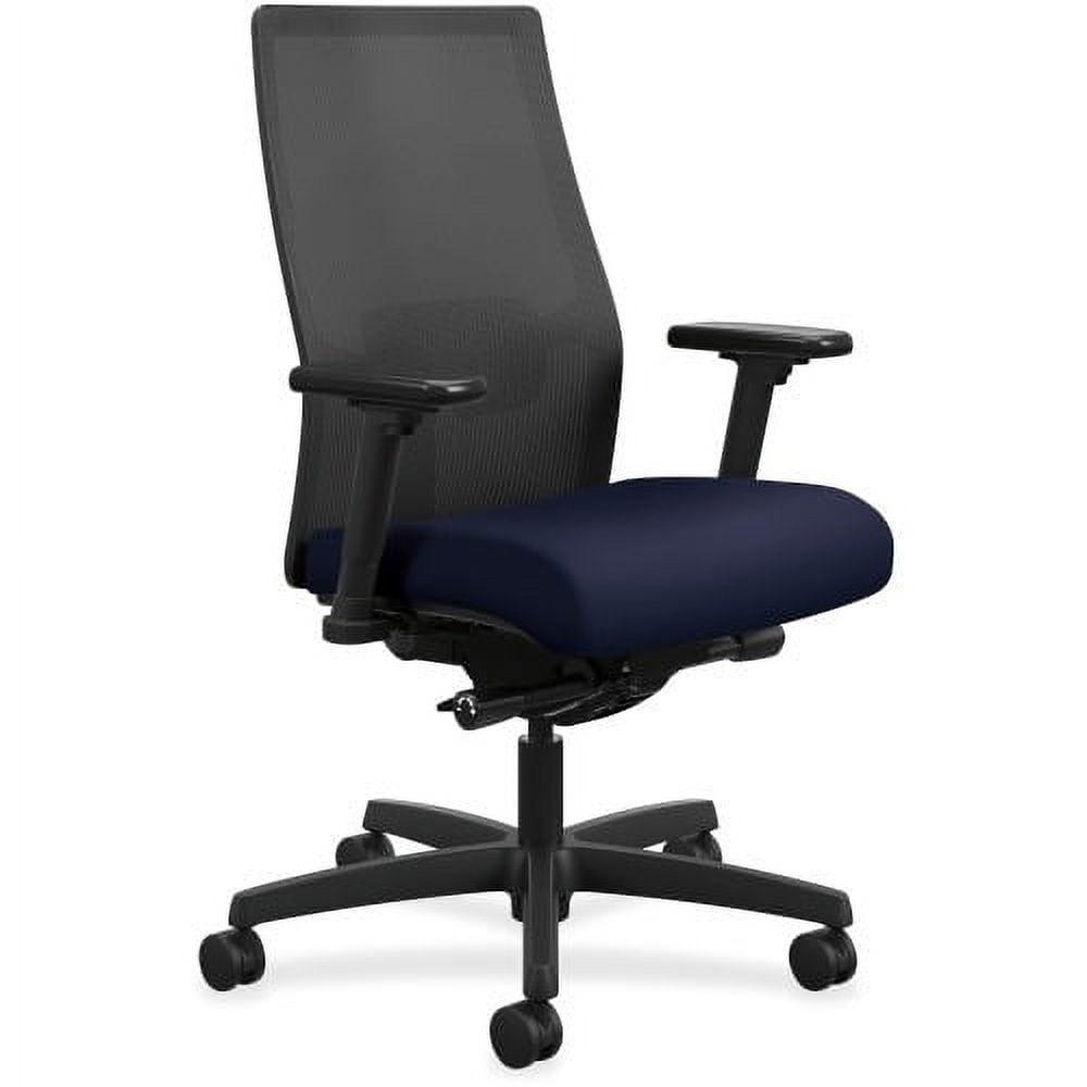 Adjustable Navy Mesh Task Chair with Lumbar Support