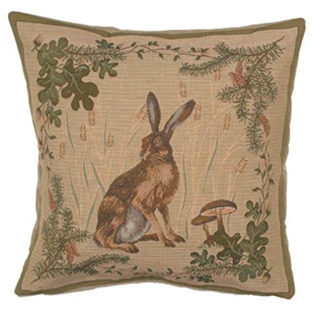 The Hare French Country Cotton Tapestry Cushion Cover