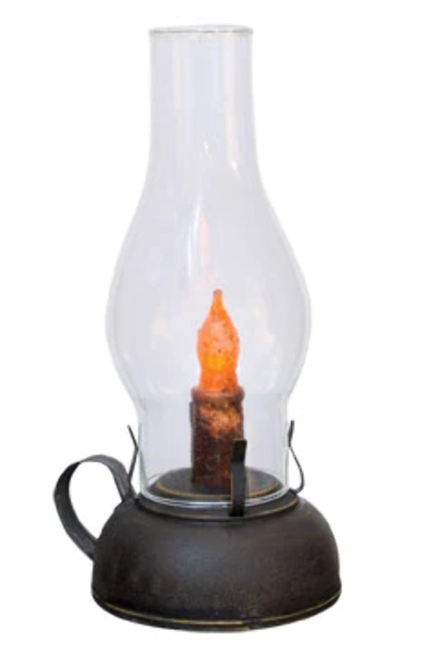 Rustic Black Metal & Glass Hanging Candle Lantern with Timer