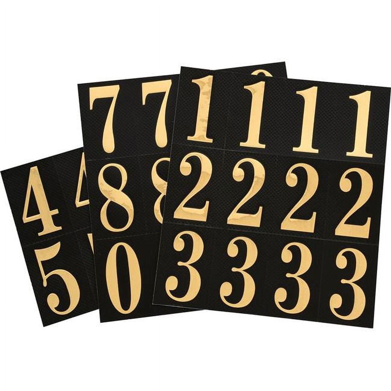 Hillman 2" Gold and Black Adhesive Numbers Kit