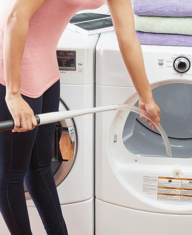 Flexible Dryer Vent and Lint Trap Cleaning Vacuum Attachment