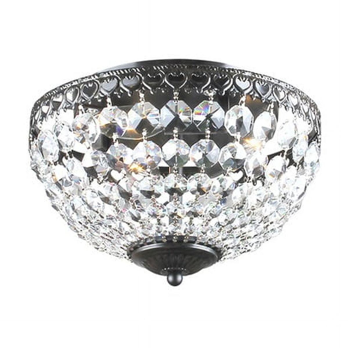 The Lighting Store Antique Black Rita Crystal Flush Mount Chandelier