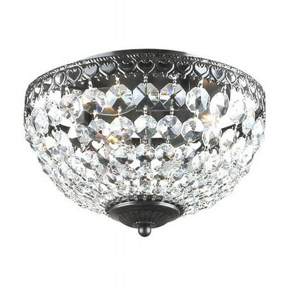 The Lighting Store Antique Black Rita Crystal Flush Mount Chandelier