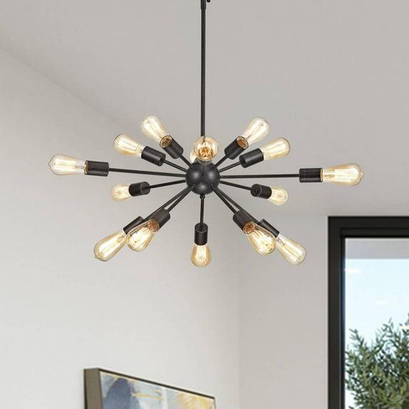 The Lighting Store Lorena Sputnik Antique Black 15-Light Industrial Pendant Chandelier