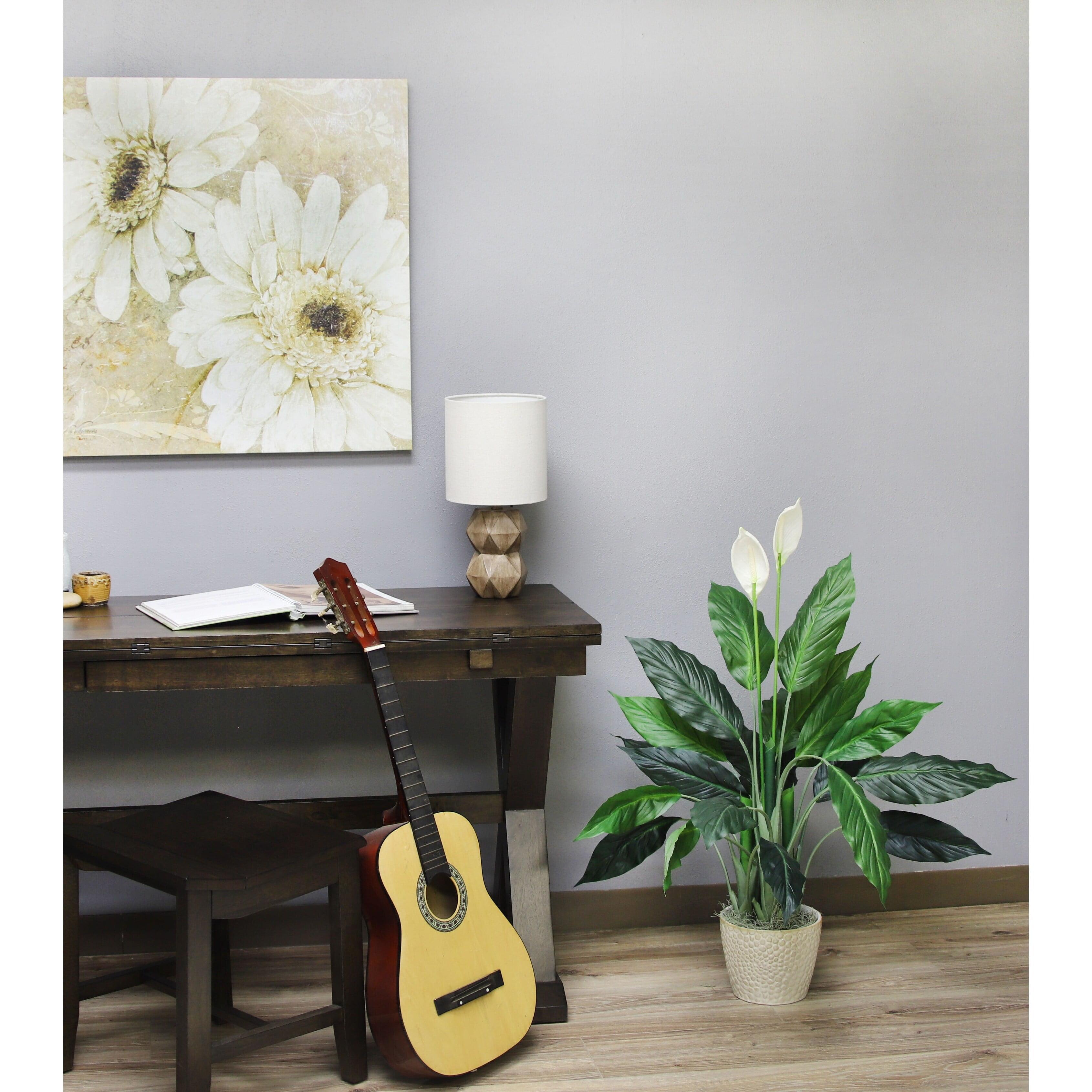 The Mod Greenhouse 29" Artificial Green Spathiphyllum Plant in a Black Matte Planter Pot