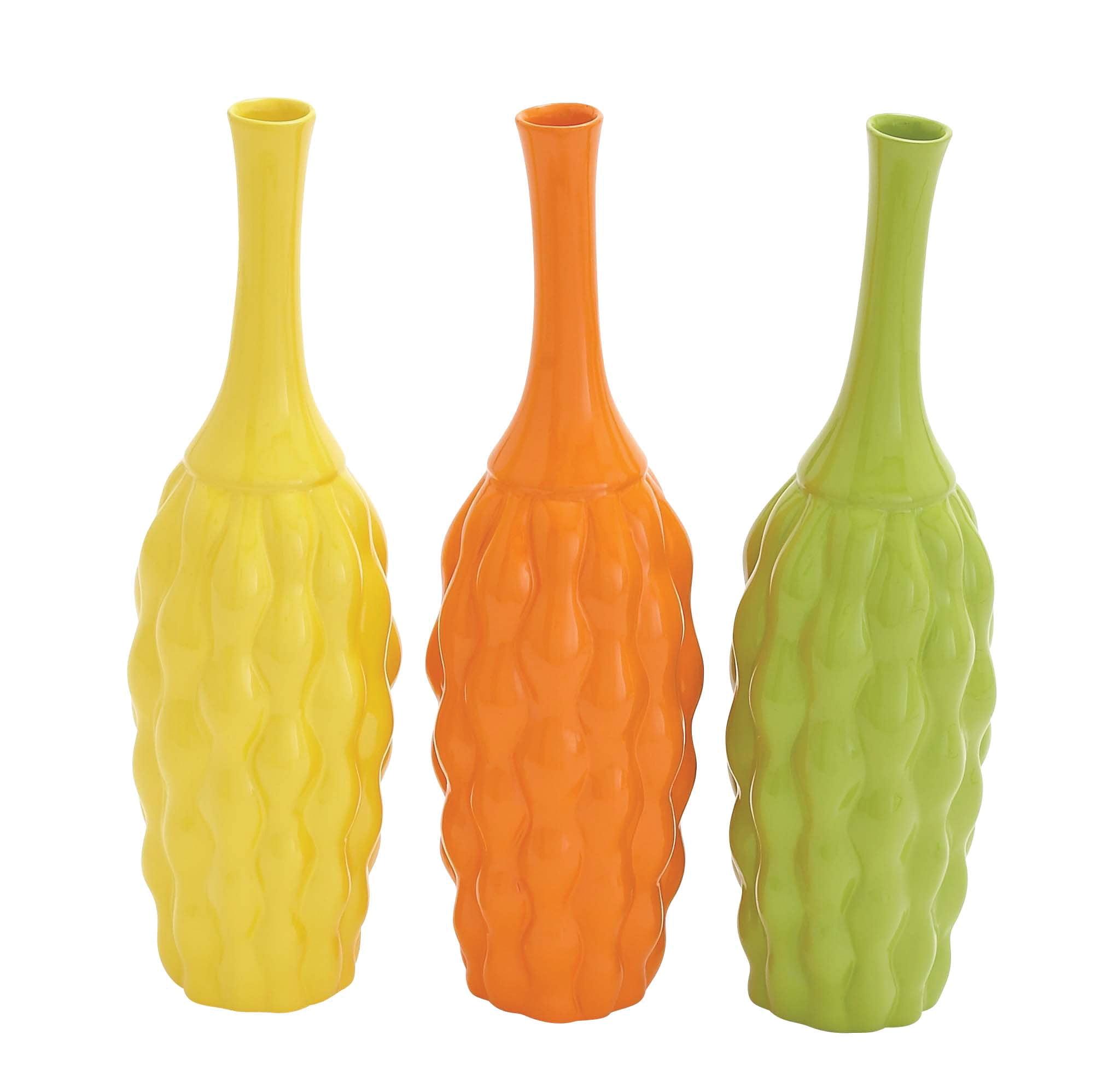 Ceramic Multi Colored Decorative Vase Set (Set of 3)