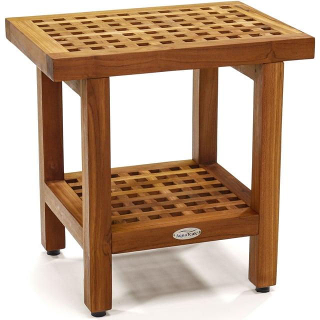 Aqua Teak Grate 12.75'' W Teak Shower Bench