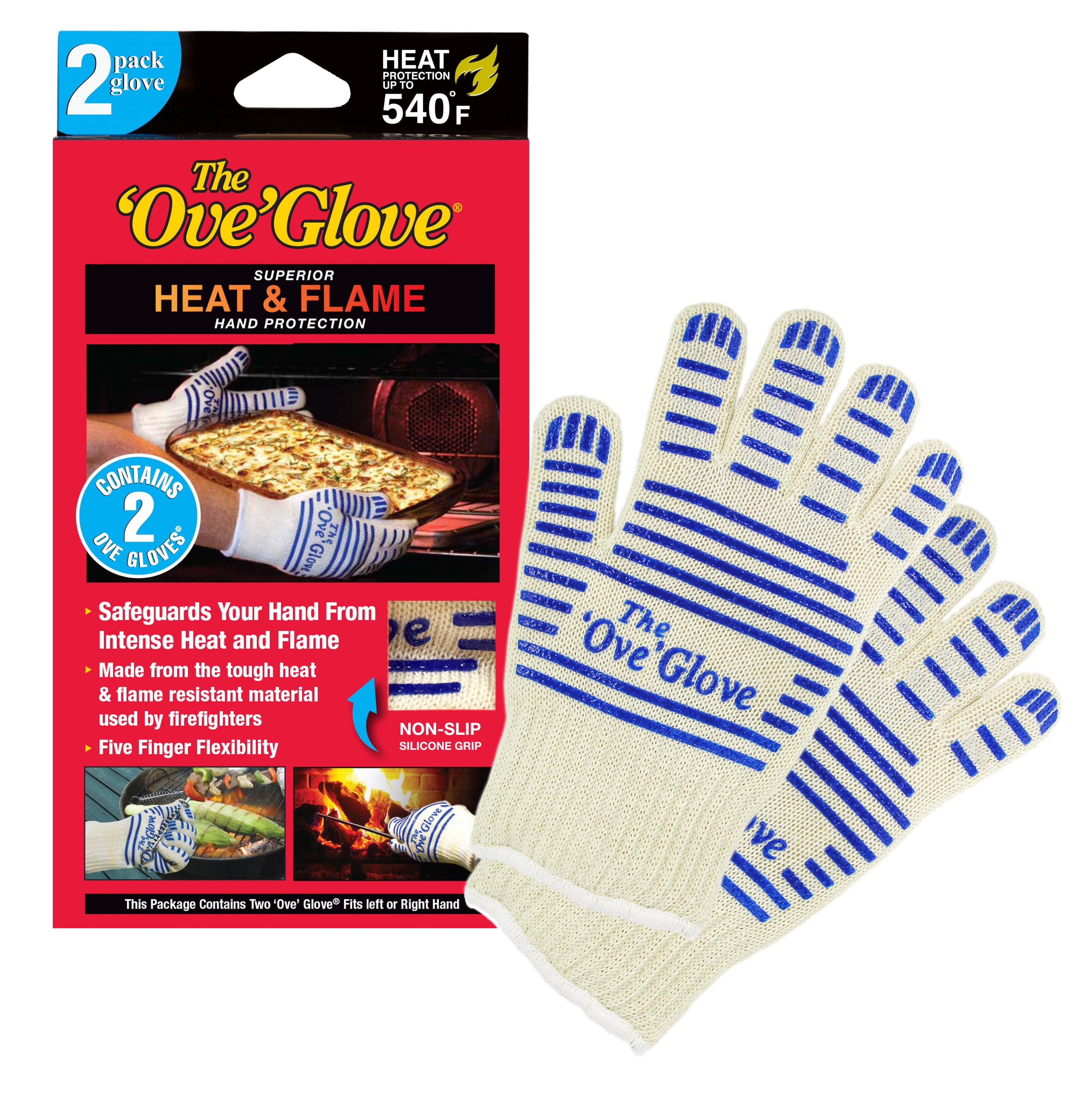 Yellow and Blue Silicone Heat Resistant Oven Mitts, 2-Pack