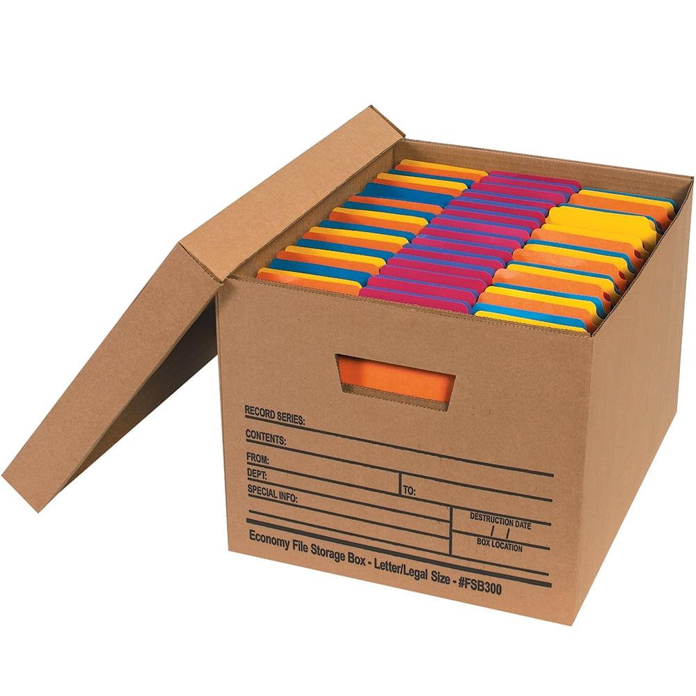 The Packaging Wholesalers Economy File Storage Boxes 15" x 12" x 10" Kraft 12/Case FSB300