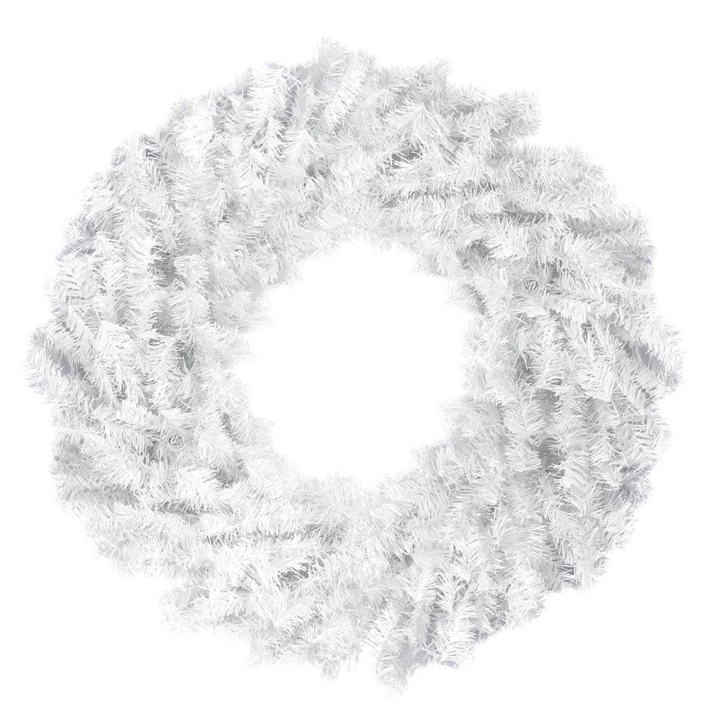 Perfect Holiday 24" White Tapered Salem Pine Premium Wreath, 120 Tips
