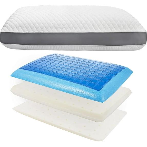 Perfect Cloud The Perfect Pillow Adjustable Cooling Gel Pillows for Sleeping, Dual Temperature Memory Foam Pillow, Standard