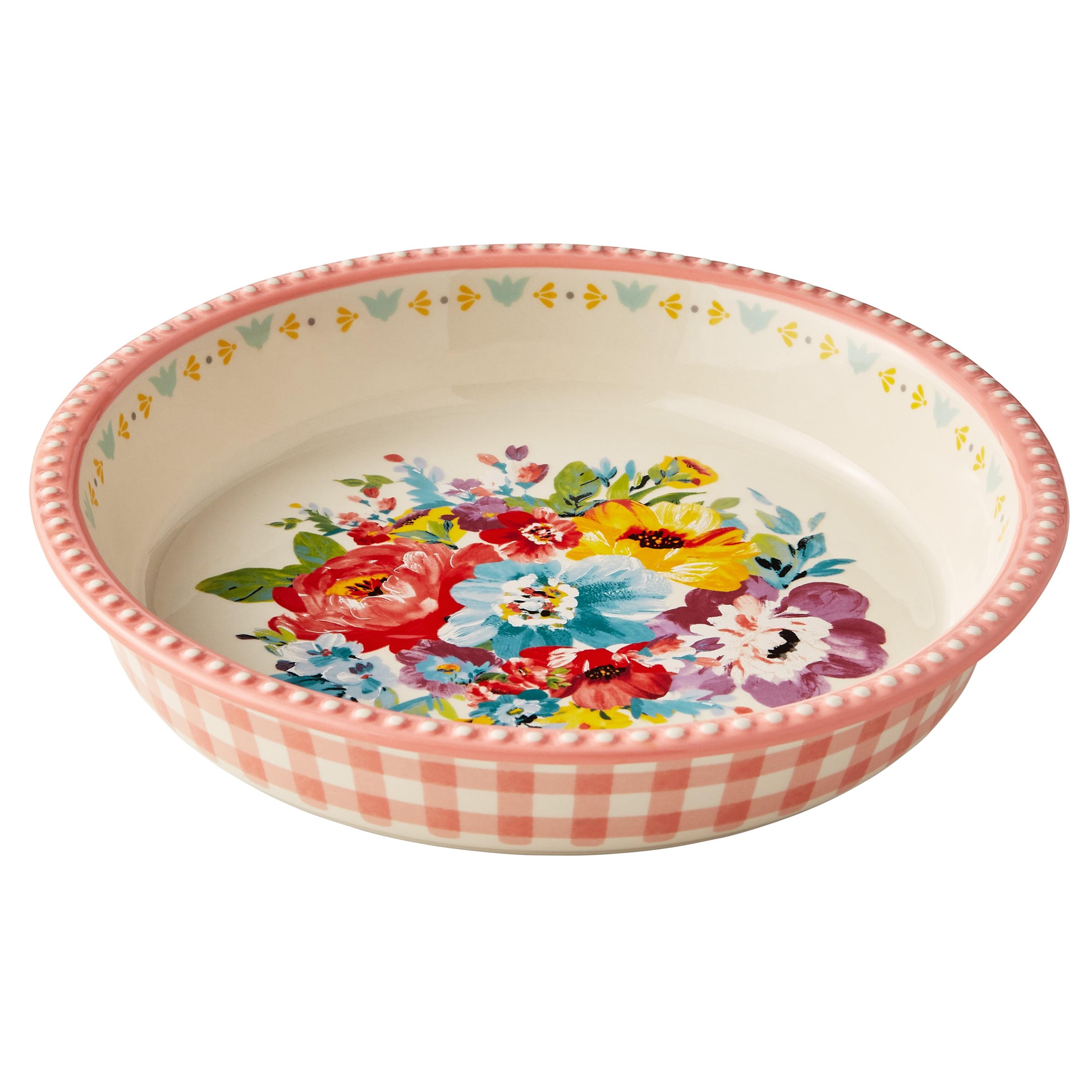 Sweet Romance Blossoms Pink Ceramic 9-Inch Pie Plate