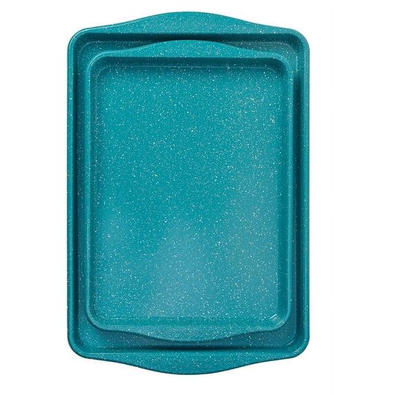 The Pioneer Woman Teal Speckle 2-Piece Nonstick Aluminum Cookie Sheets, 13" x 18" and 11" x 15"