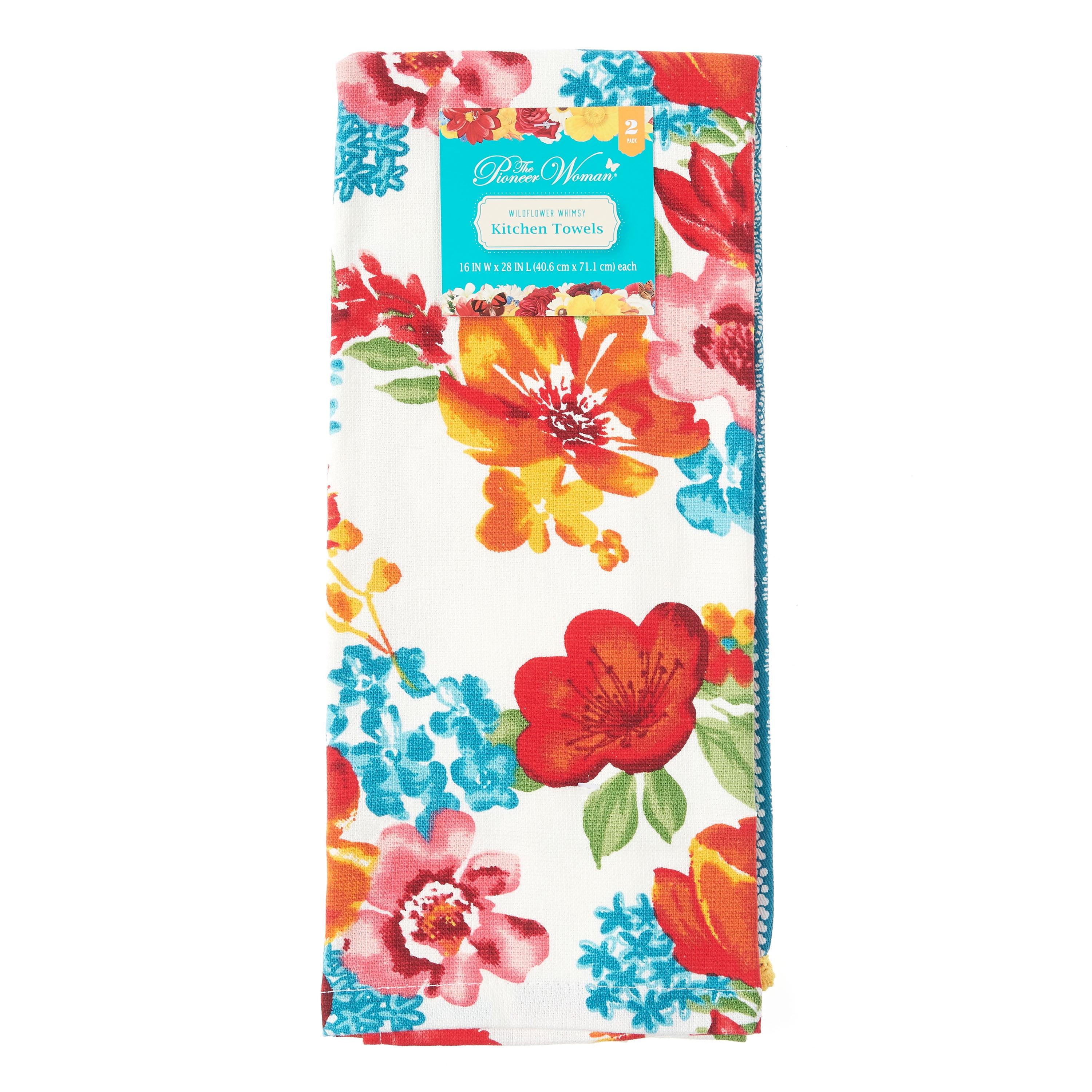 The Pioneer Woman Wildflower Whimsy Kitchen Towel Set, Multicolor, 16"W x 28"L, 2 Piece