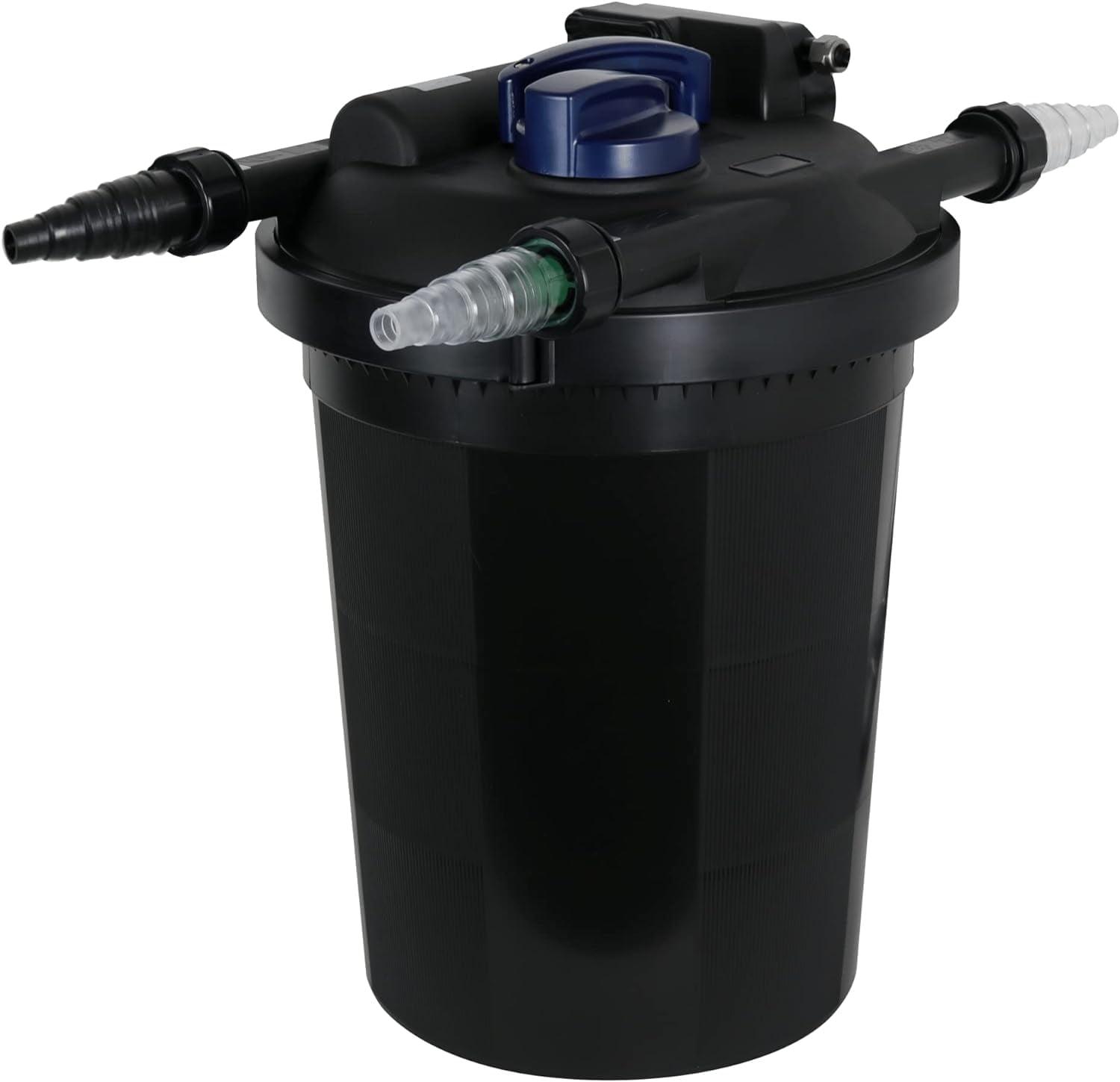 The Pond Guy AllClear G2 Bio Pressure Filter & Ultraviolet Light Clarifier with Backflush System, Pressurized External UVC Biological & Mechanical Filtration, Koi Fish Water Garden, All Clear 2000