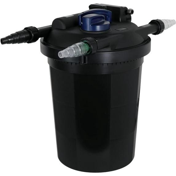 The Pond Guy AllClear G2 Bio Pressure Filter & Ultraviolet Light Clarifier with Backflush System, Pressurized External UVC Biological & Mechanical Filtration, Koi Fish Water Garden, All Clear 2000
