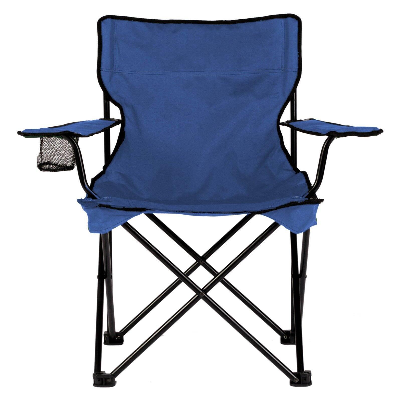 Green Foldable Camping Chair with Cup Holder