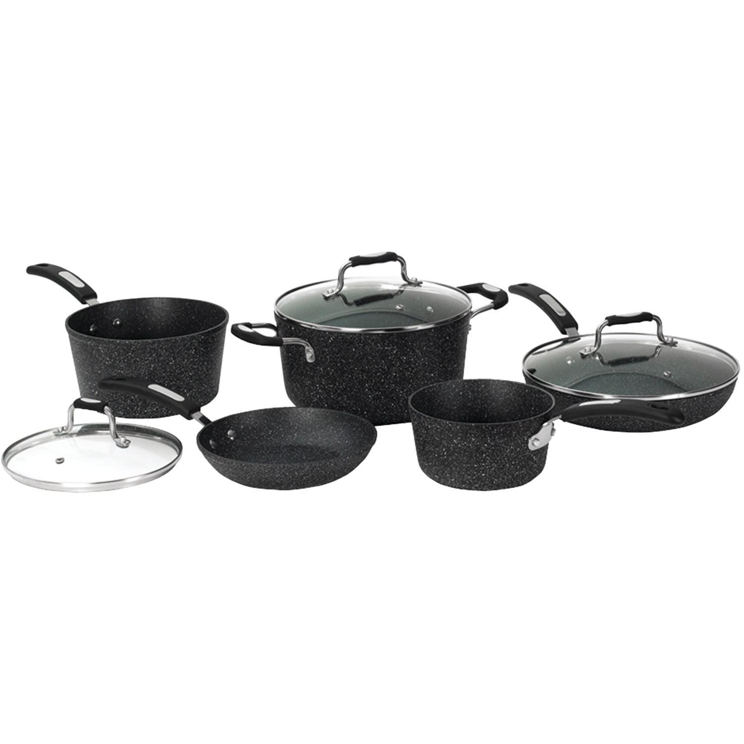 Black Non-Stick Aluminum 8-Piece Cookware Set with Bakelite Handles