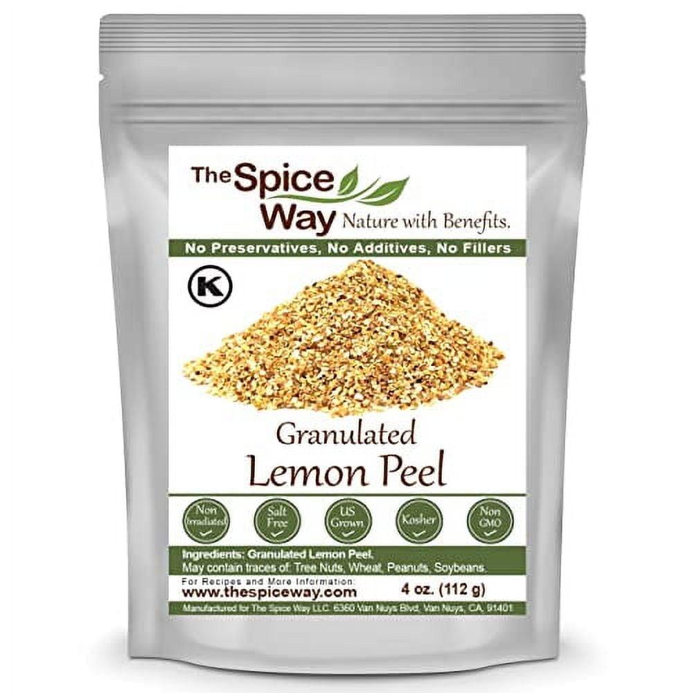 The Spice Way Lemon Peel Granules-European Middle Eastern Asian and American Cuisine-All Natural-4oz