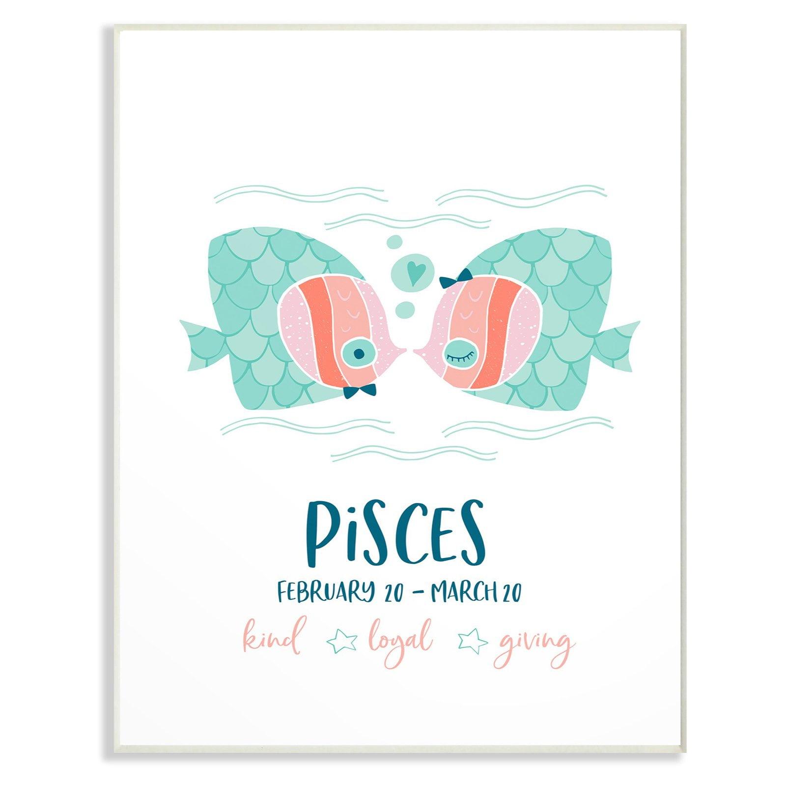 The Stupell Home Decor Collection Fun Modern Zodiac Pisces Fish Wall Art