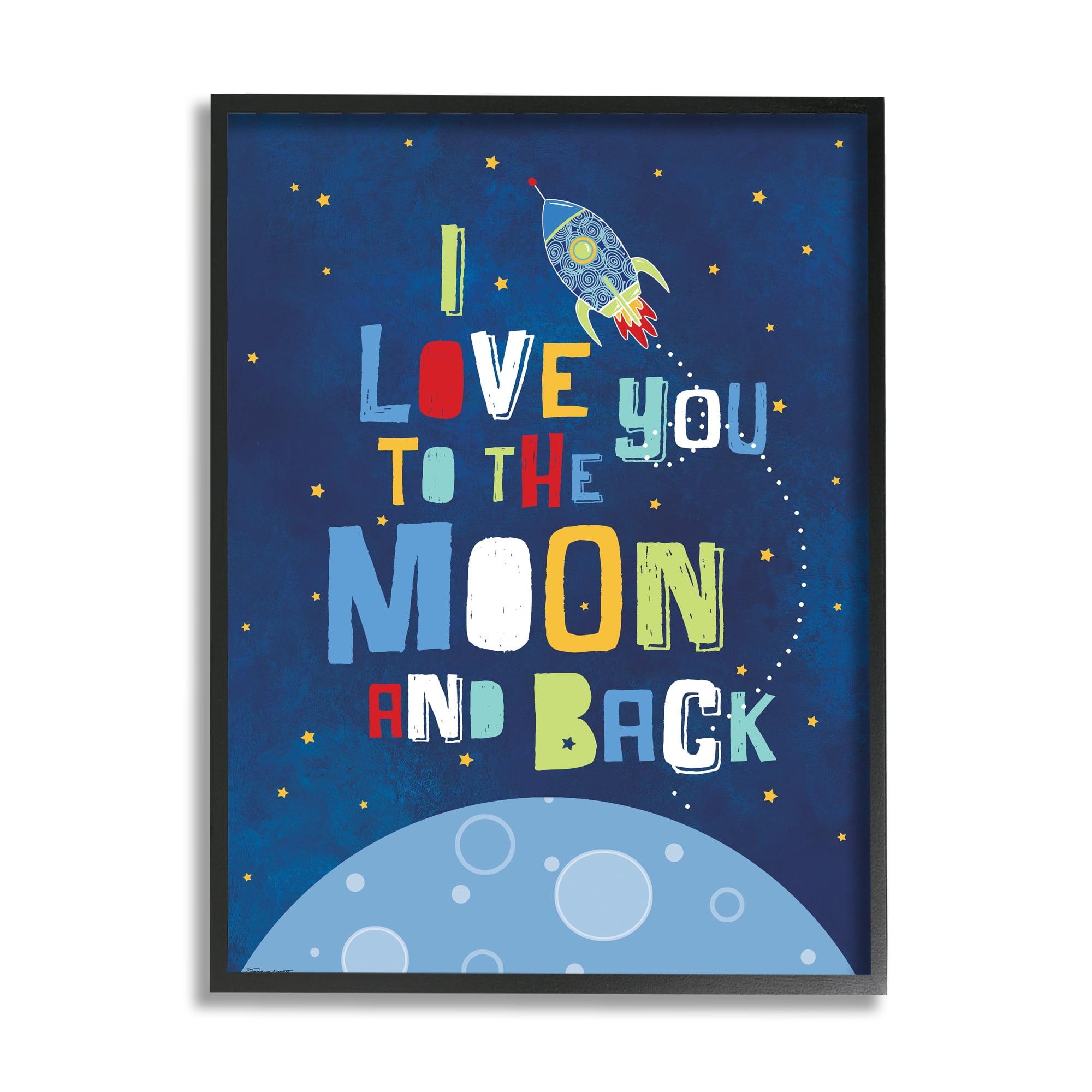 Stupell Industries Moon & Back with Rocket Ship, 11" x 14"