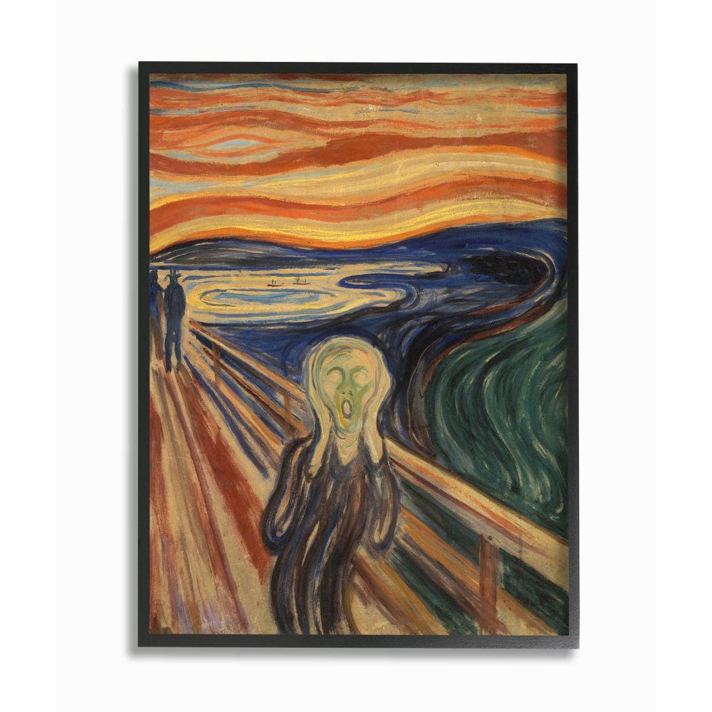 The Stupell Home Decor Collection Munch The Scream Classical Painting Framed Giclee Texturized Art